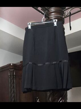 Dress Barn Black A-Line Skirt with Pleated Panel